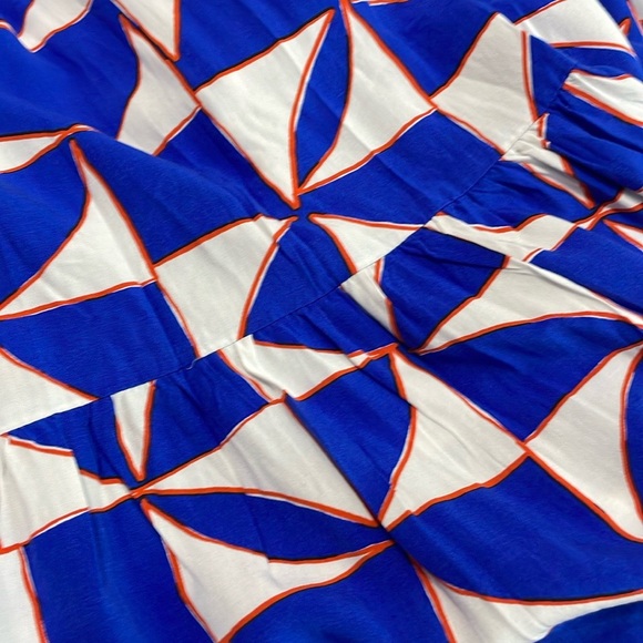 Abel The Label Anthropologie Geometric Maxi Dress Size L Tiered Sundress - Picture 8 of 10